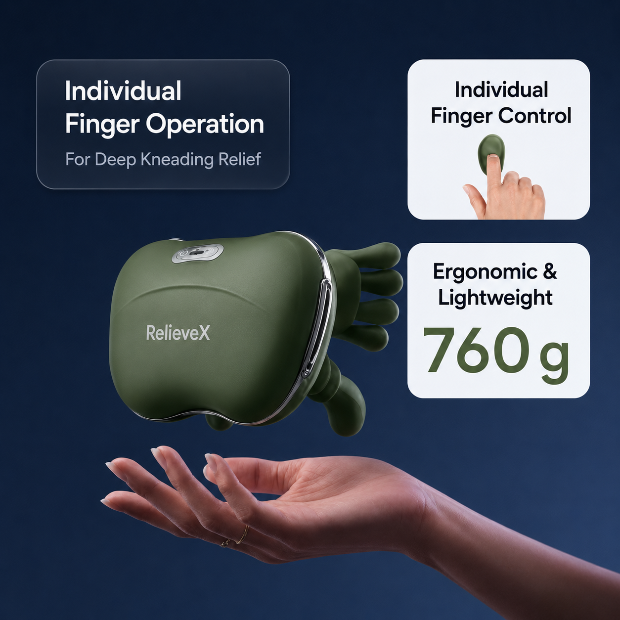 RelieveX Unwind Go™ - Portable  Five Finger Neck Massager